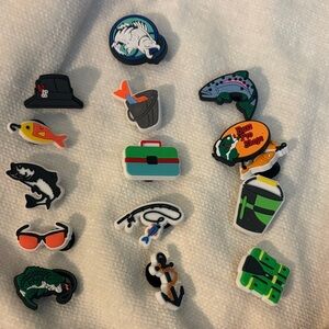 Bass pro shops croc charms vest charms brand new fishing theme 🎣